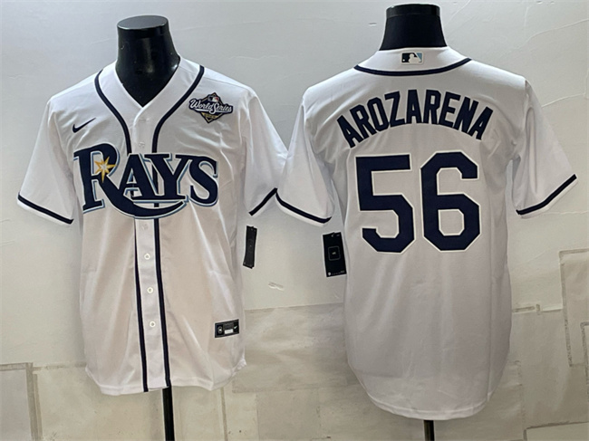 Men's White Tampa Bay Rays #56 Randy Arozarena 2026 World Series Cool Base Stitched Baseball Jersey